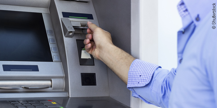 Typische Auszahlung am Geldautomaten
