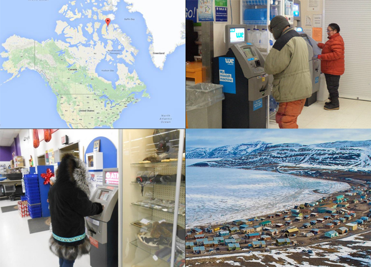 Zwei Geldautomaten in der Arctic Bay auf Baffin Island