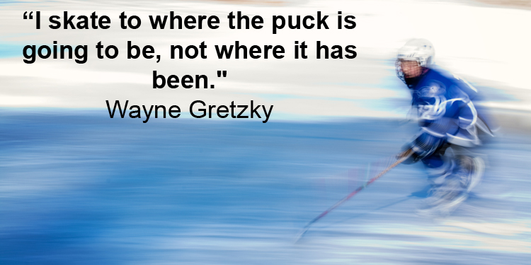 Wayne Gretzky Zitat zu Strategie und Erfolg