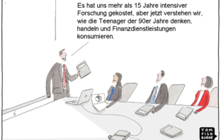 Cartoon: Junge Bankkunden besser verstehen