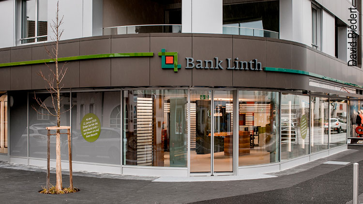 Außenansicht der Bank Linth, Geschäftsstelle Siebnen