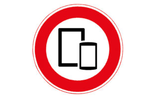 Verbotsschild für Smartphone und Tablets