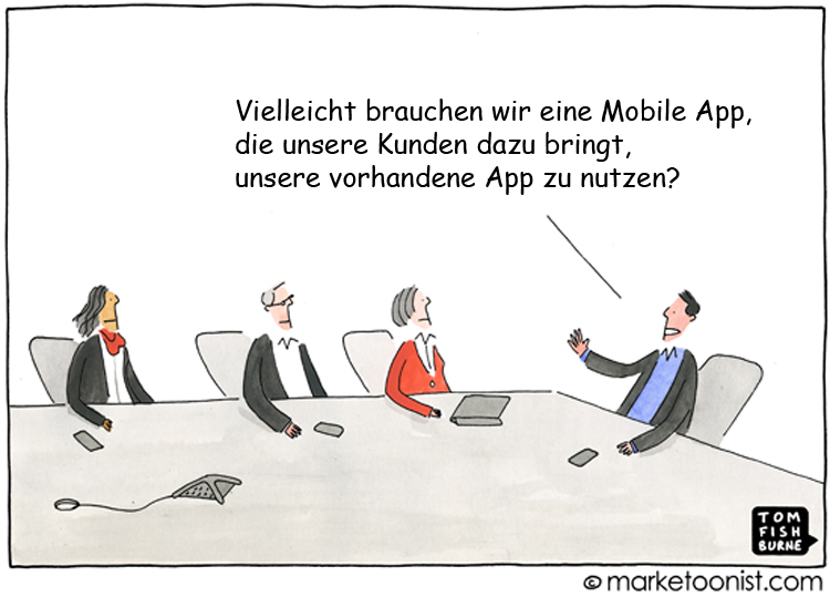 Cartoon: Steigerung der Mobile-App-Nutzung