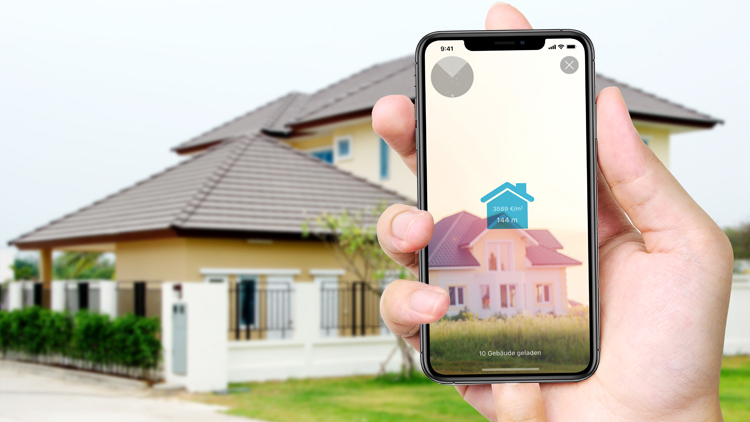 Die mobile Baufinanzierungs-App der 1822direkt nutzt Augmented Reality.