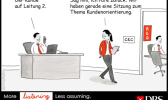 Cartoon: Kundenorientierung in Banken und Sparkassen