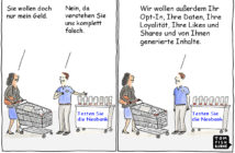 Cartoon: Was Neobanken von neuen Kunden wollen
