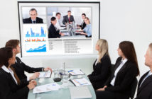 Videokonferenz in einer Bank oder Sparkasse