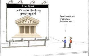 Cartoon: Neue Bankwerbung nach Donald Trump