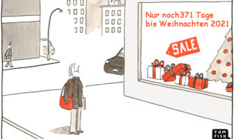 Cartoon: Sonderverkaufsaktion in der Weihnachtszeit