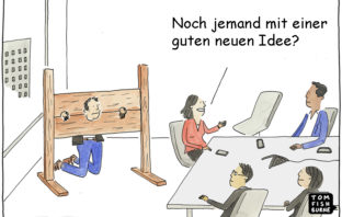 Cartoon: Angst und Unsicherheit verhindern neue Ideen und Innovationen