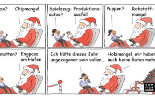 Cartoon: Weihnachten wird ein Fest der Lieferengpässe