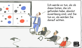 Cartoon: Hohe Datenqualität ist wichtig für Entscheidungen