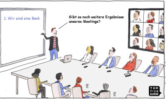 Cartoon: Meetings haben oft unzureichende Ergebnisse