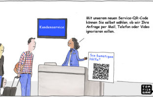 Cartoon: Kundenservice per QR-Code
