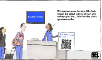 Cartoon: Kundenservice per QR-Code