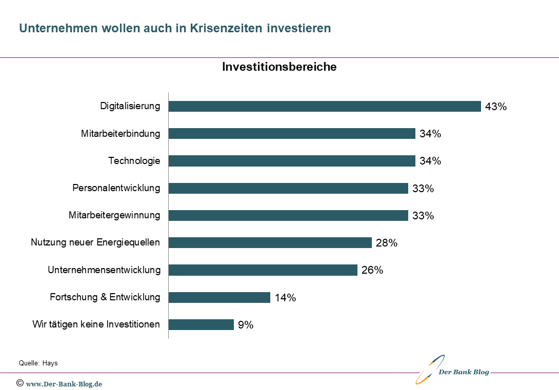 Investitionsbereiche deutscher Unternehmen in Krisenzeiten