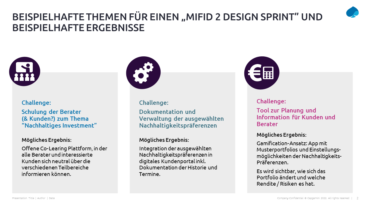 MIFID 2 Design Sprint für Banken