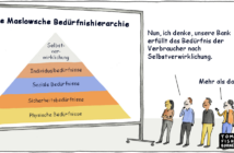 Cartoon: Banken und die Maslowsche Bedürfnispyramide