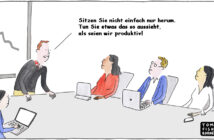 Cartoon: Produktivität ist oft nur rein äußerer Anschein