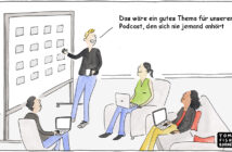 Cartoon: Ein großer Teil der Podcasts findet nur wenige Hörer