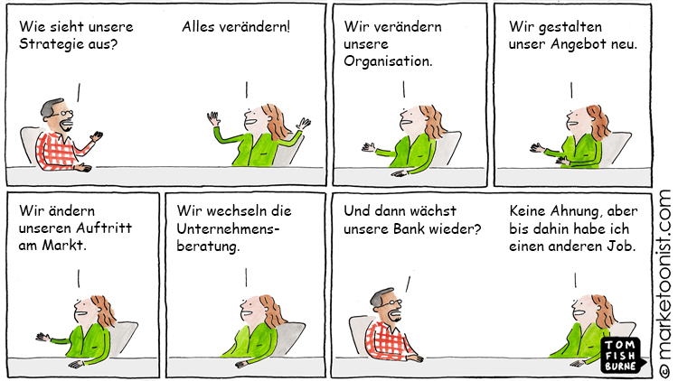 „Change the Bank” - Cartoon